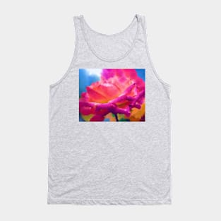 Soft Rose Bloom In Pink and Orange Tank Top